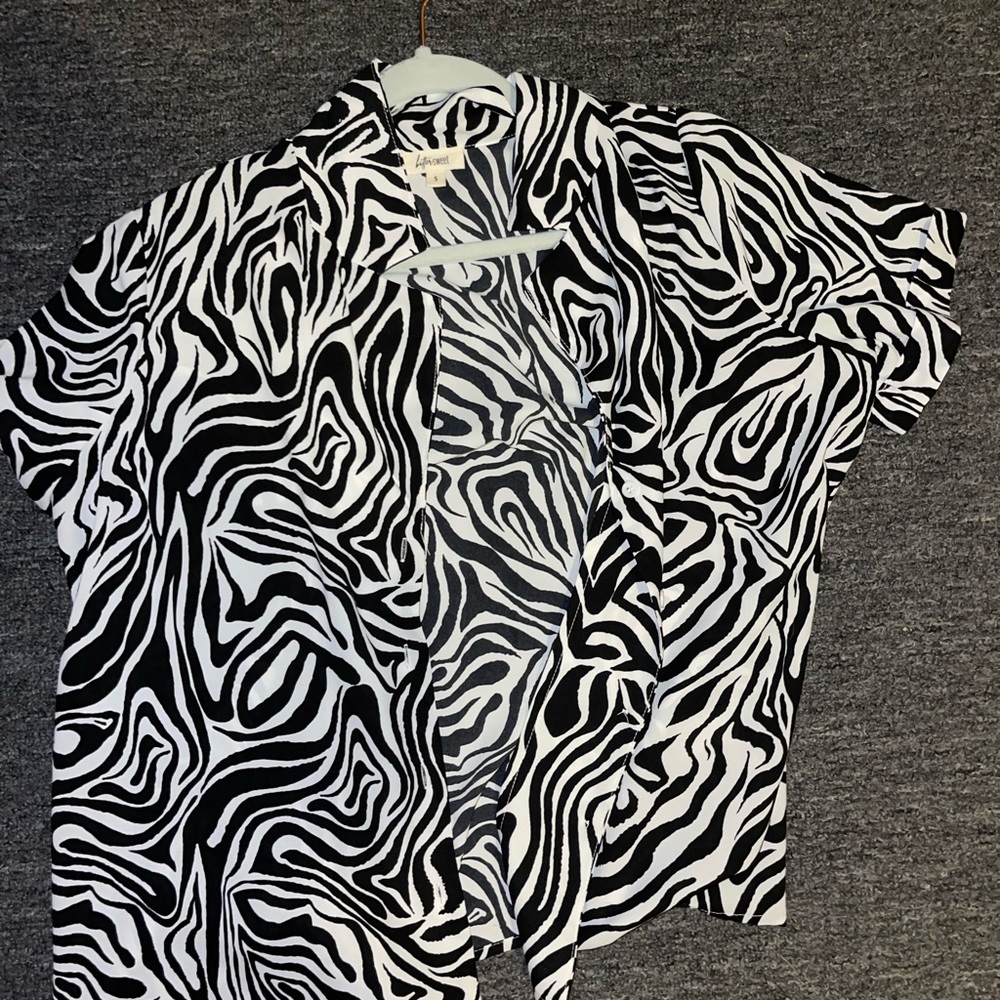 Zebra button up top
